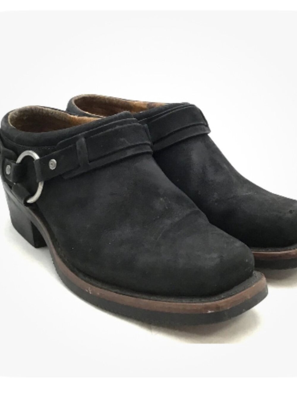 Harley Davidson Women's Black Biker Harness Boot Mules - Size 10